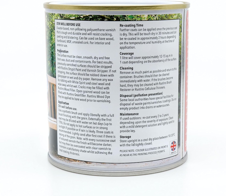 image 1 of Rustins Quick Drying Polyurethane Varnish Satin Mahogany 250ml | Clear | Mahogany | 250ml | 1