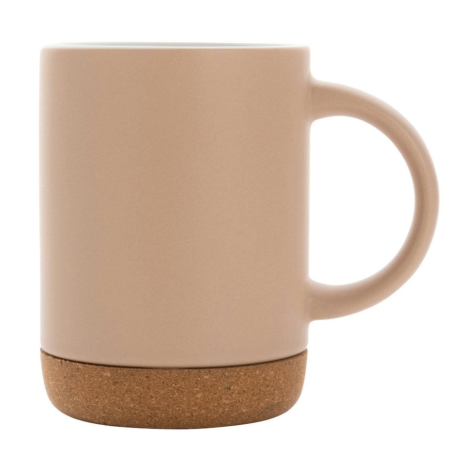 image 1 of XD Collection Cork Ceramic 280ml Mug - Brown/White - One Size