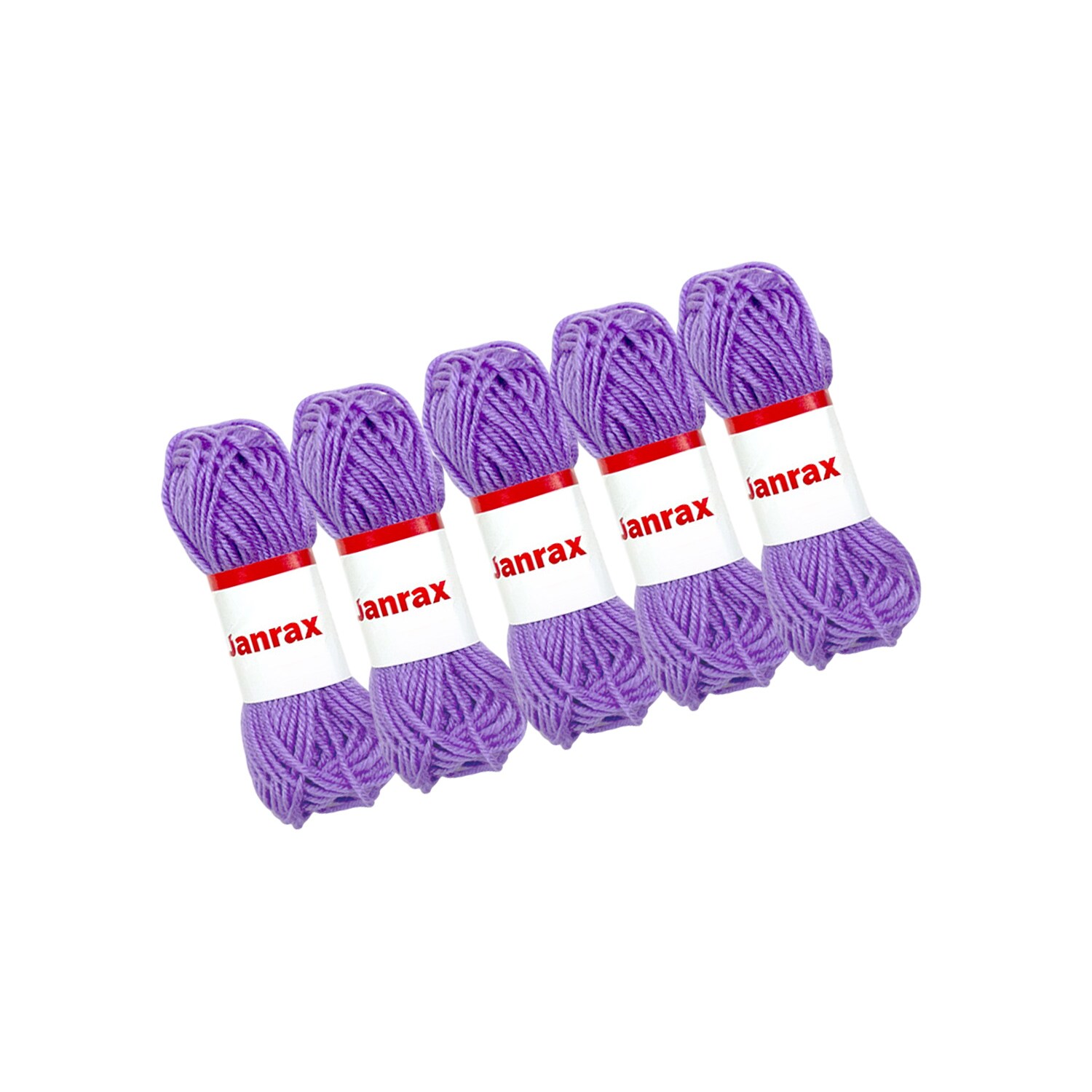 Pack of 5 Lilac Acrylic Yarn Rolls â 10g each, 4 Strand 8 Ply Knitting Wool