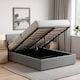 image 2 of Vida Designs Veronica King Size Ottoman Bed, Light Grey Linen & Gel Memory Foam Pocket Spring Mattress, King