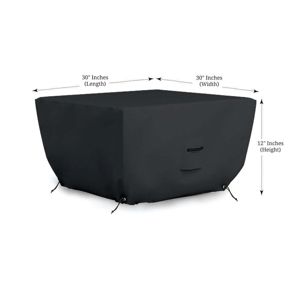 image 1 of Covers&All Outdoor Square Fire Pit Cover, 30 in L x 30 in W x 12 in H, Black