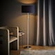 image 3 of ValueLights Marissa Navy Blue Shade with Chrome Stacked Ball Floor Lamp | Blue