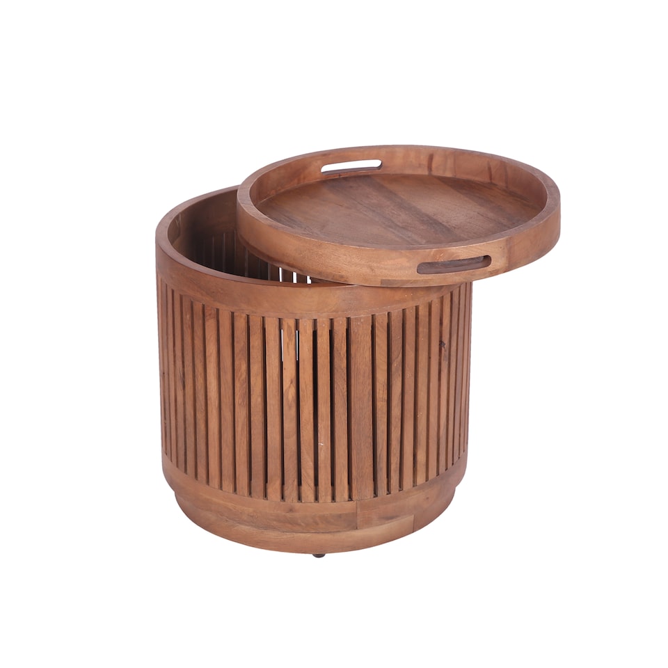 image 1 of Mango Wood Storage Side Table