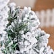 image 9 of HOMCOM 4FT Prelit Snow Flocked Christmas Tree w/ Light, Xmas Decoration Green