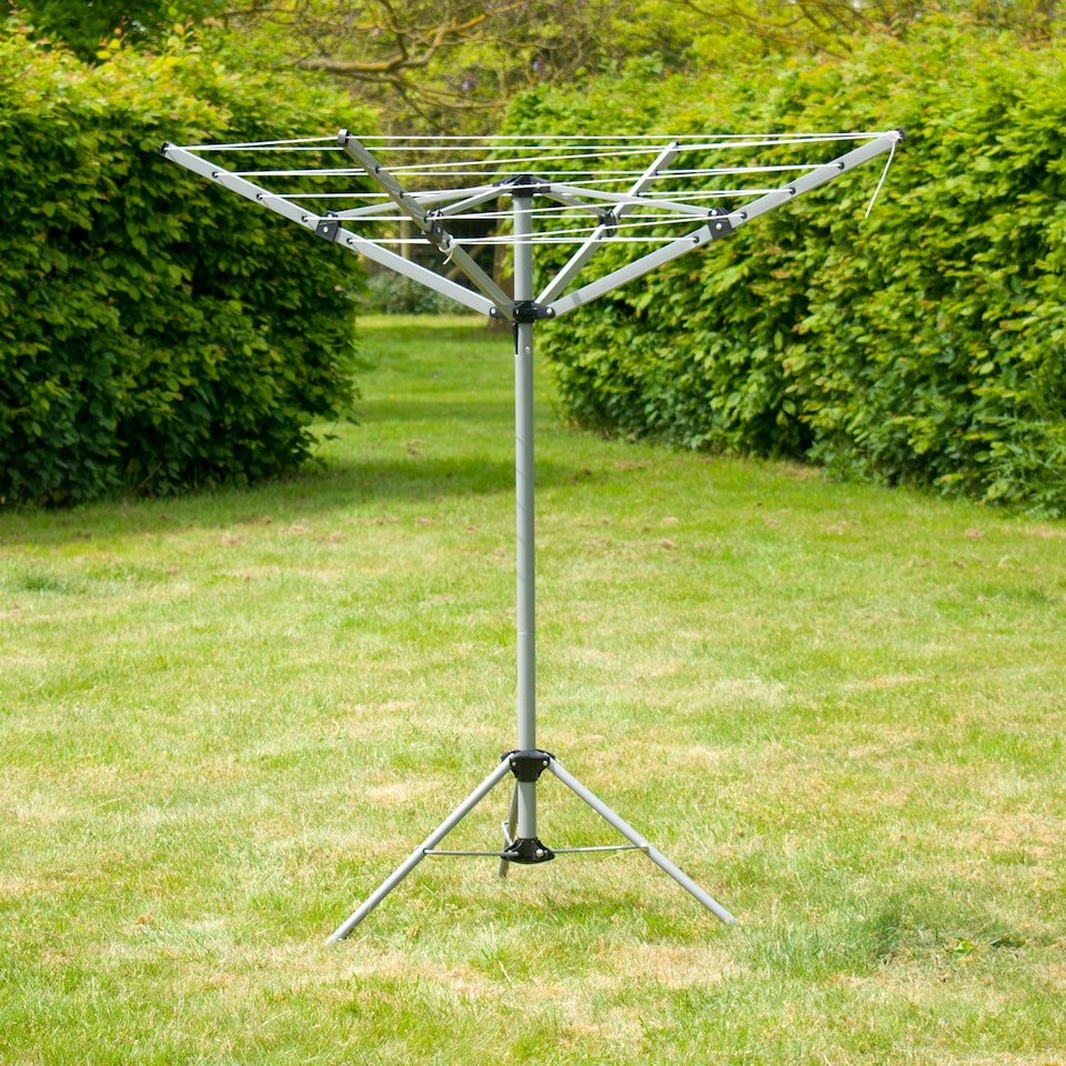 image 1 of KCT 4 Arm Portable Free Standing Rotary Washing Line - 16m Drying Area | Silver