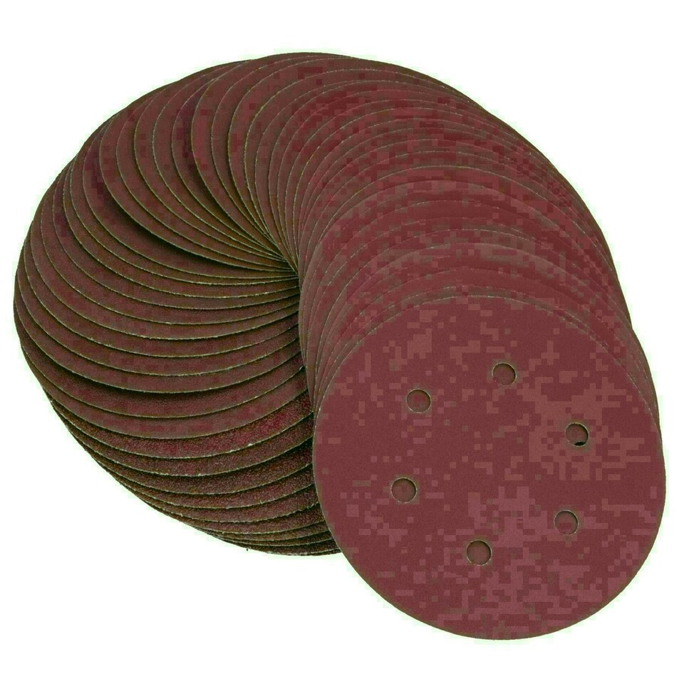 image 1 of 150mm Mixed Grit Hook And Loop Sanding Discs For DA Orbital Sanders 500pk