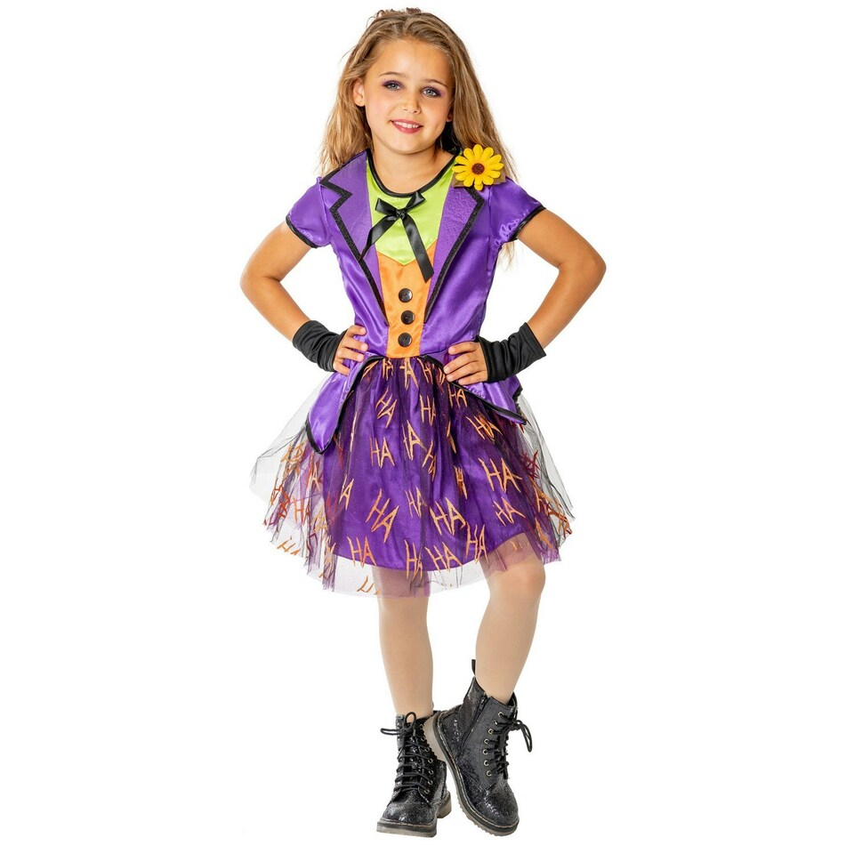 image 1 of Batman Girls Joker Costume - Purple - S S