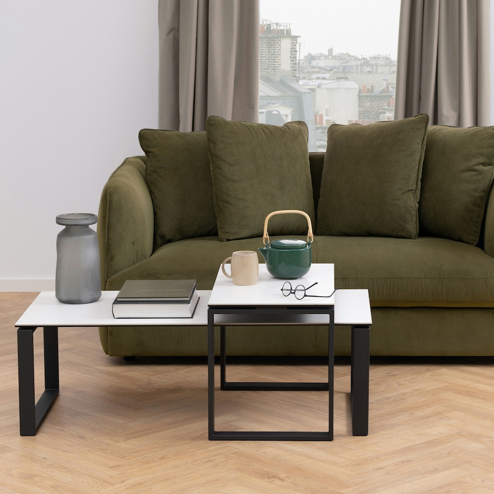 image 1 of Katrine Ceramic Coffee Table Set with Marble Effect Top