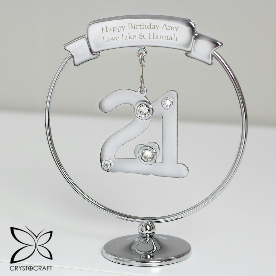 image 1 of Personalised Crystocraft 21st Celebration Ornament