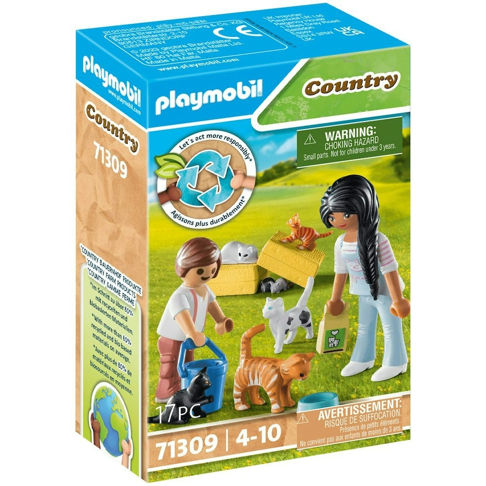 image 1 of Playmobil Country Cat Family Figure Set