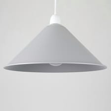 ValueLights Waywell Grey Tapered Ceiling Light Shade with B22 LED Bulb