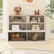 image 4 of COSTWAY Entryway Shoe Cabinet 2-in-1 Storage Shoe Bench White