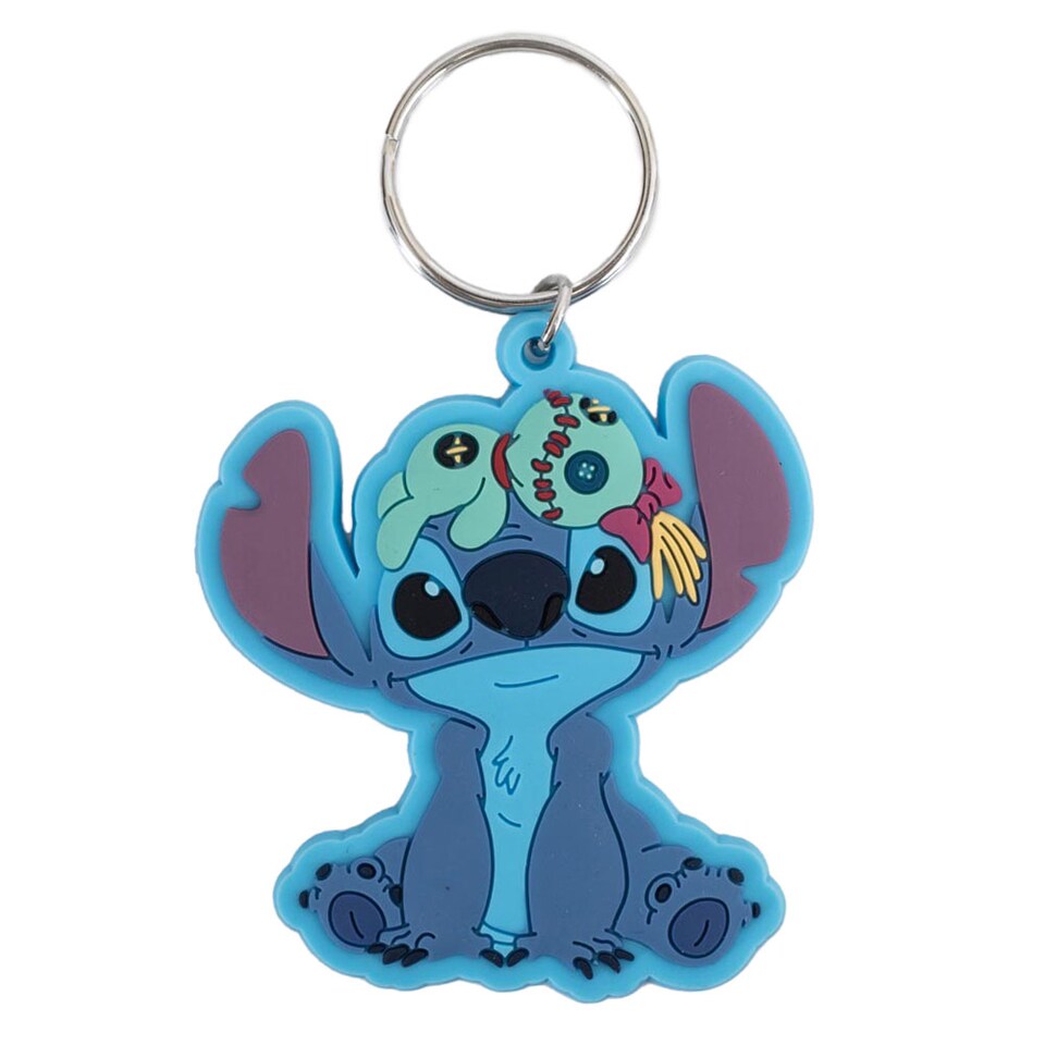 image 1 of Lilo & Sch PVC Scrump Keyring | Blue | Blue/Purple | 1
