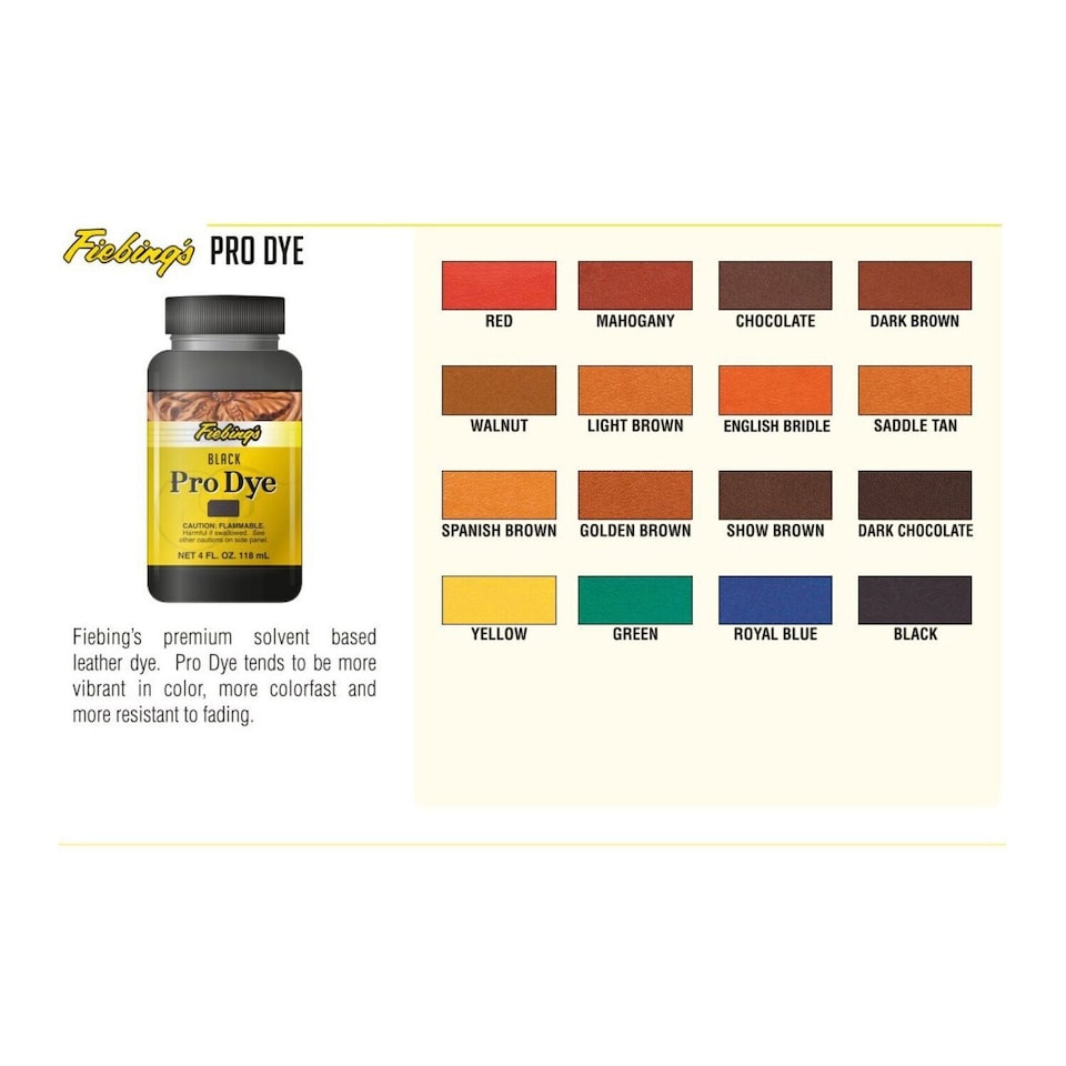 image 1 of Fiebing's Pro Dye - Professional Oil-Based Leather Colour Dyes 4oz | Brown | Walnut