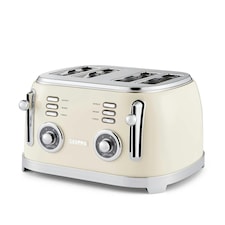 GEEPAS 4 Slice Bread Toaster 1500W, Cream | Cream