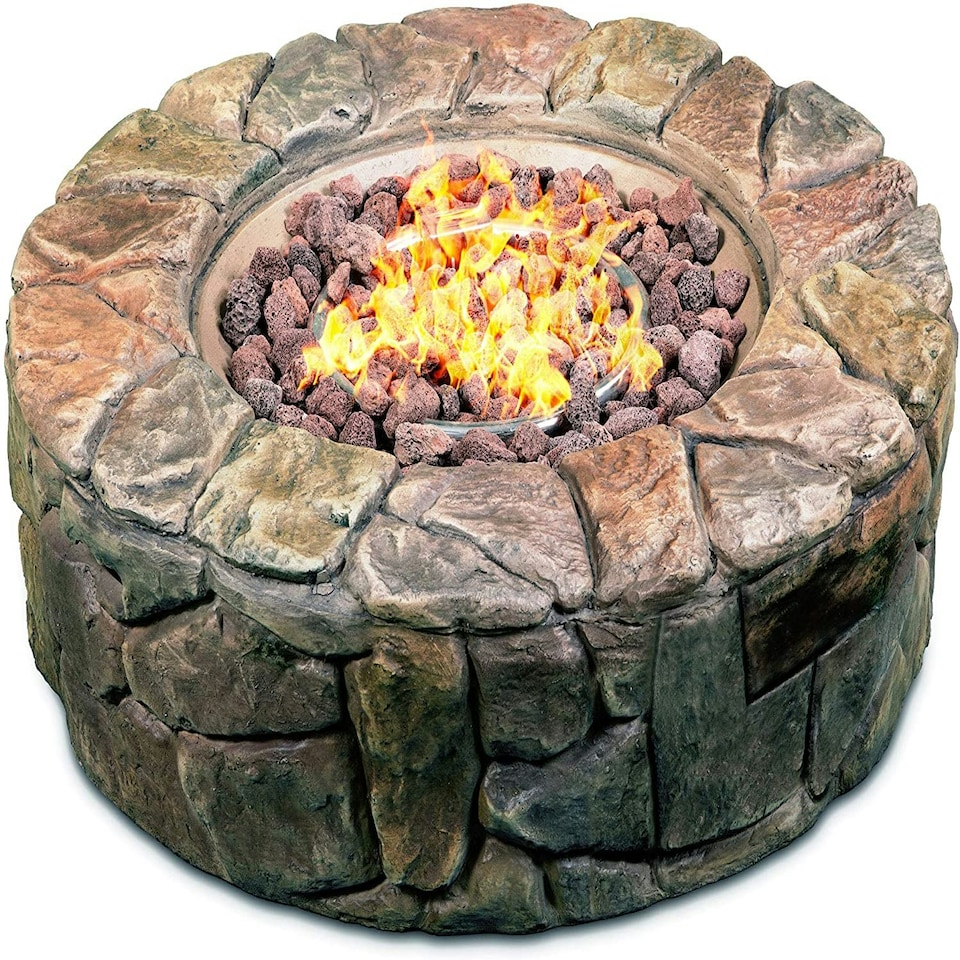 image 1 of Centurion Supports Fireology KALUYA Bronze Lavish Garden and Patio Gas Fire Pit with Eco-Stone Finish - Fully Assembled