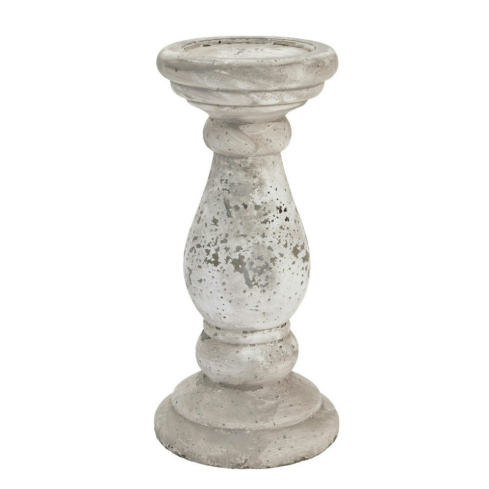 image 1 of Hill Interiors Ceramic Stone Effect Candle Holder - Stone - 38cm x 18cm x 18cm