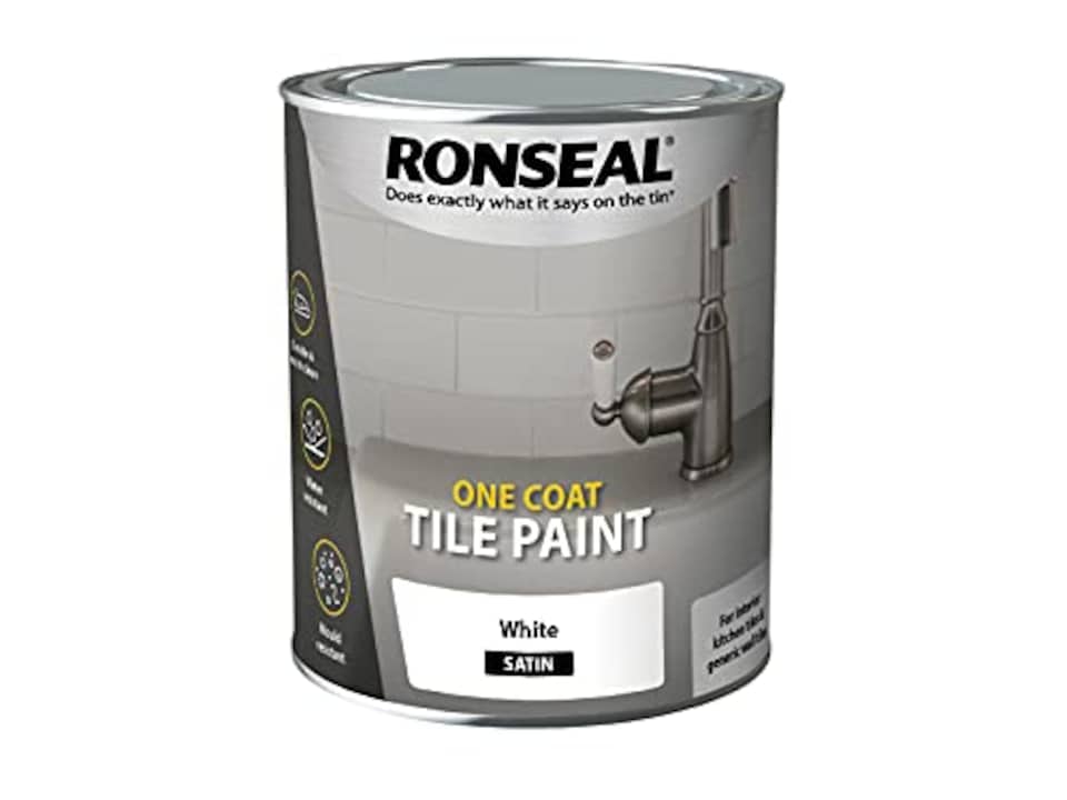 image 1 of Ronseal One Coat Tile Paint White Gloss 750ml - 37675