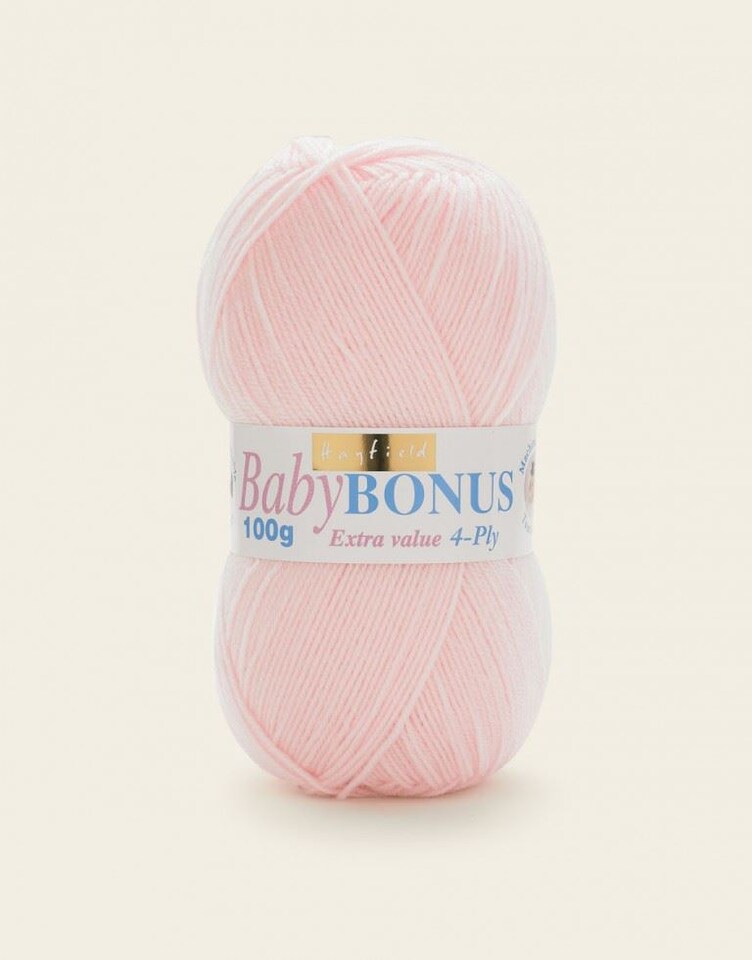 Hayfield Pink Baby Bonus 4 Ply Yarn (Value Pack 10 x 100g Balls) For Crochet, Knitting - 466m per ball