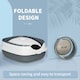 image 7 of PawHut Foldable Cat Litter Tray Hooded Cat Litter Box w/ High Side, White