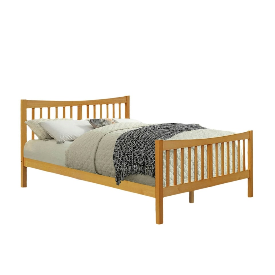 image 1 of 4ft6 Double Wooden Bed Frame In Pine