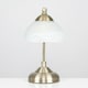 image 2 of ValueLights Curved Antique Brass & Frosted Glass Bedside Table Lamp- Complete with a 4w LED Bulb 3000K Warm White | Chrome