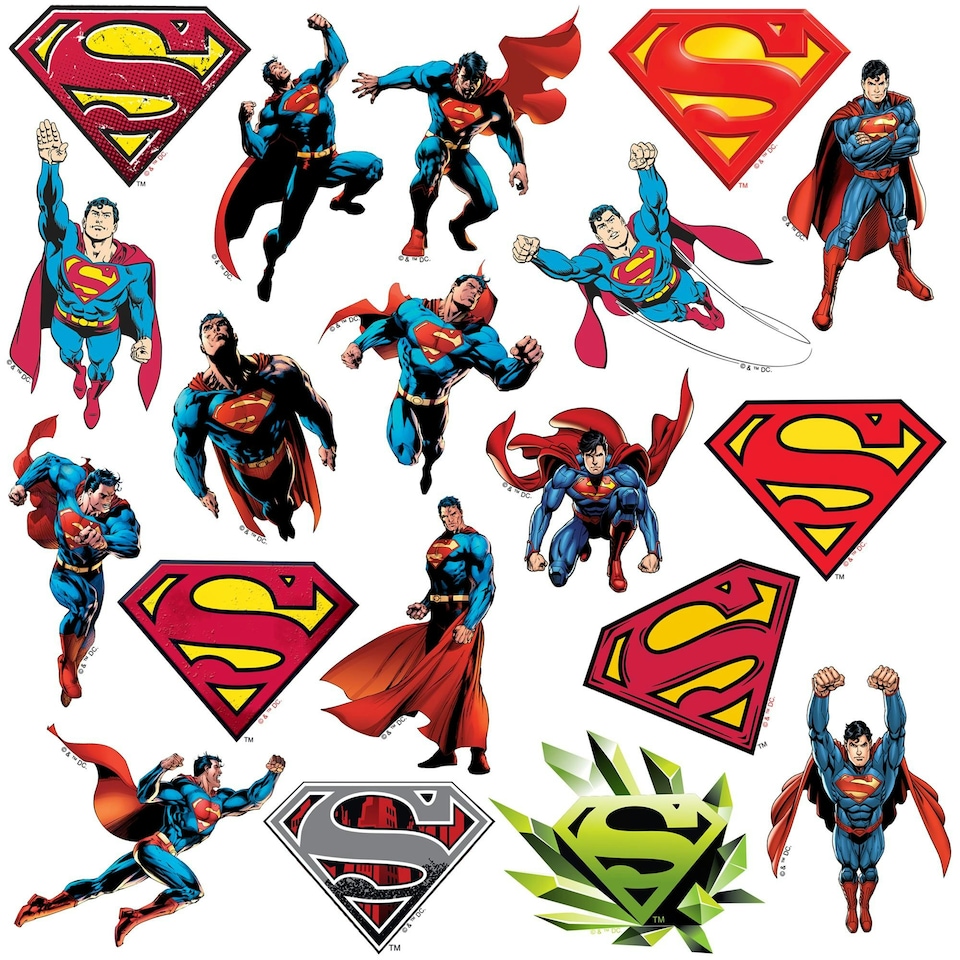 image 1 of Superman Deluxe Poses Stickers (Pack of 100) - Multicoloured - One Size