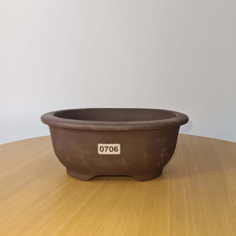 Yorkshire Bonsai 16cm Unglazed Bonsai Pot Oval 16cm x 13cm x 7cm Brown