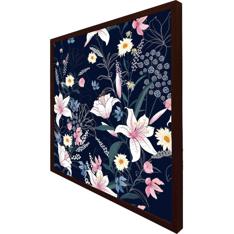 image 1 of Tropical white & pink flowers (Picutre Frame) White | M