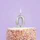 image 2 of Metallic Silver Number 0 Shaped Candle