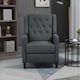 image 8 of HOMCOM Button Tufted Microfibre Cloth Recliner Armchair for Living Room, Grey
