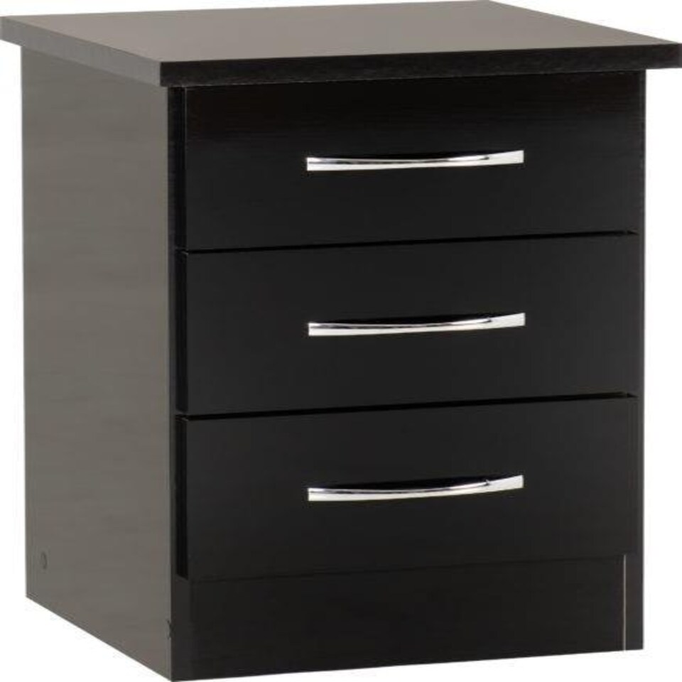 image 1 of Nevada 4 Door Wardrobe 4 Piece Bedroom Set Black