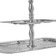 image 4 of Bailey 2 Tier Hammered Aluminium Cake Stand Silver