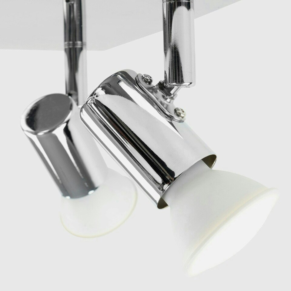 image 1 of ValueLights Spotlight Polished Silver Spotlight and GU10 Spotlight LED 5W Cool White 6500K Bulb Chrome
