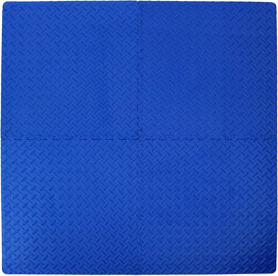 image 1 of Interlocking Gym Yoga Mats Anti-Fatigue EVA Soft Foam Exercise Play Floor Tiles (Blue)