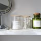 image 5 of Harbour Housewares Reusable Plastic Twin Bathroom Canister with Bamboo Lid
