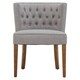 image 1 of Interiors by Premier Grey Fabric Dining Table, Button Tufted Design Accent Dining Table, Back Living Room Chair with Wooden Legs Grey