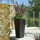 image 3 of Primrose Black Flared Tapered Outdoor Planter Zinc Galvanised Pot 70cm x 34cm