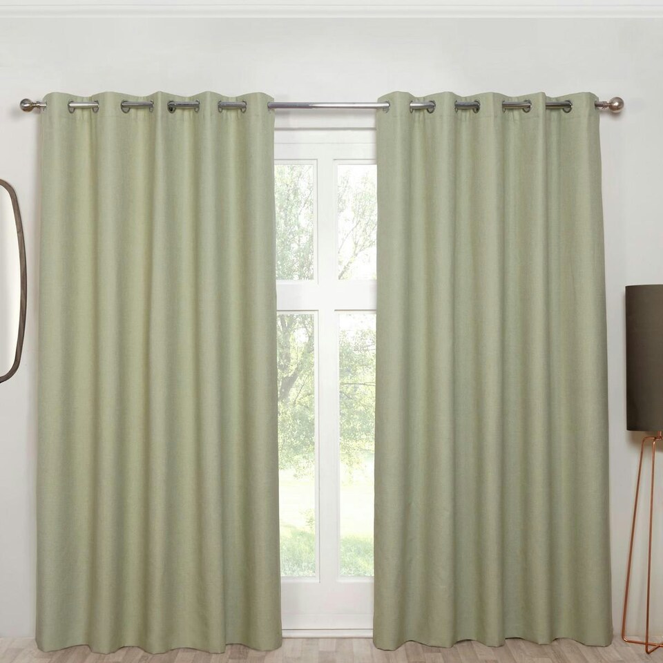 image 1 of Sundour Cosmos Eyelet Curtains Green Green | 46x72"