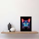 image 2 of Luminescent Cat Orange Purple High Contrast Black Framed Wall Art Print A4