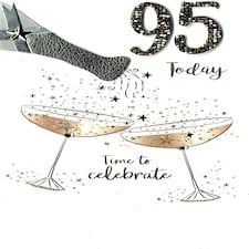 95th Birthday Greeting Card Hand-Finished Champagne Range Cards