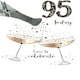 image 1 of 95th Birthday Greeting Card Hand-Finished Champagne Range Cards