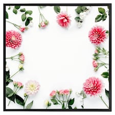 Scattered flowers (Picture Frame) Black | M
