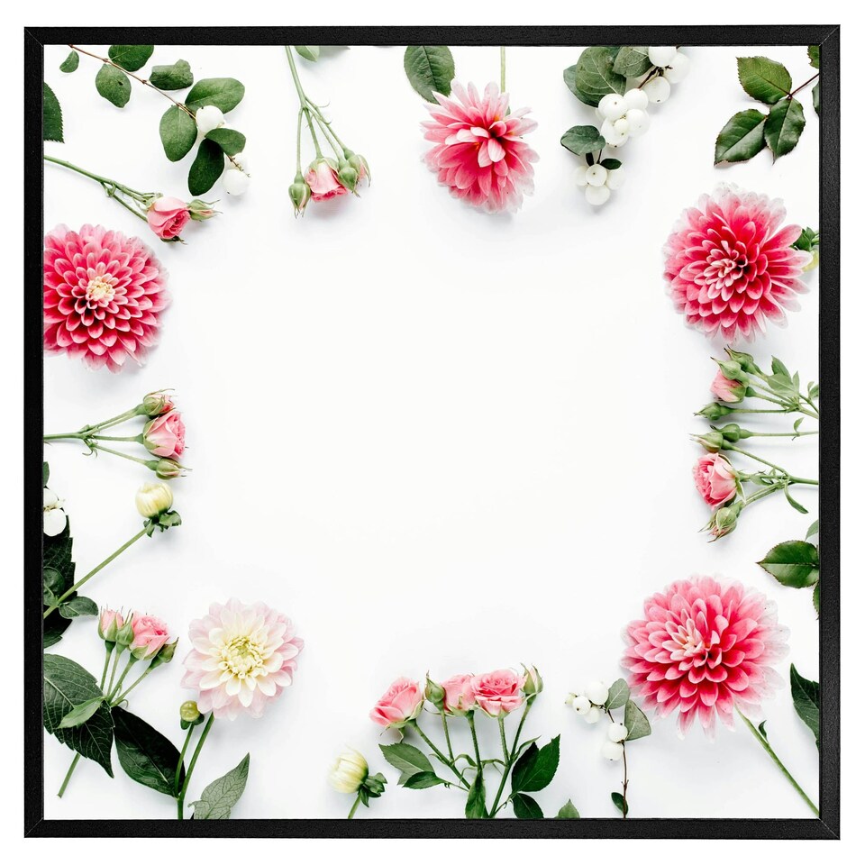 image 1 of Scattered flowers (Picture Frame) Black | M