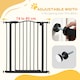 image 6 of PawHut 74-80cm Adjustable Metal Pet Gate Safety Barrier w/ Auto-Close Door Black