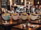 image 5 of Ceramic Coffee Mugs 4pc Set 15oz Large Tea Cups Assorted Colours Scrolled Handle