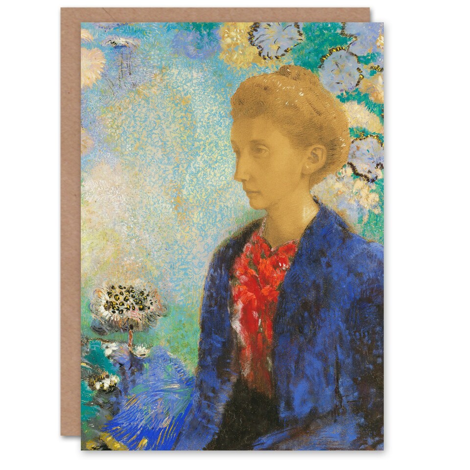 image 1 of Odilon Redon Art Card Baroness of Domecy Portrait