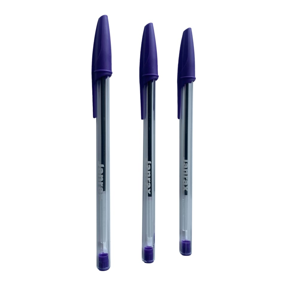 image 1 of Box of 50 Purple Ballpoint Pens Smooth Glide by Janrax
