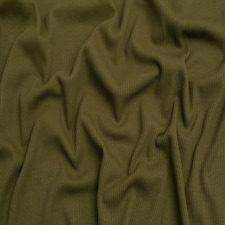 Minerva Core Range Green Cotton Rib Stretch Knit Fabric for Dressmaking, 140cm / 55" Wide - per metre