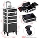 image 3 of Yaheetech 4-In-1 Rolling Makeup Trolley Case Aluminum Black | Black